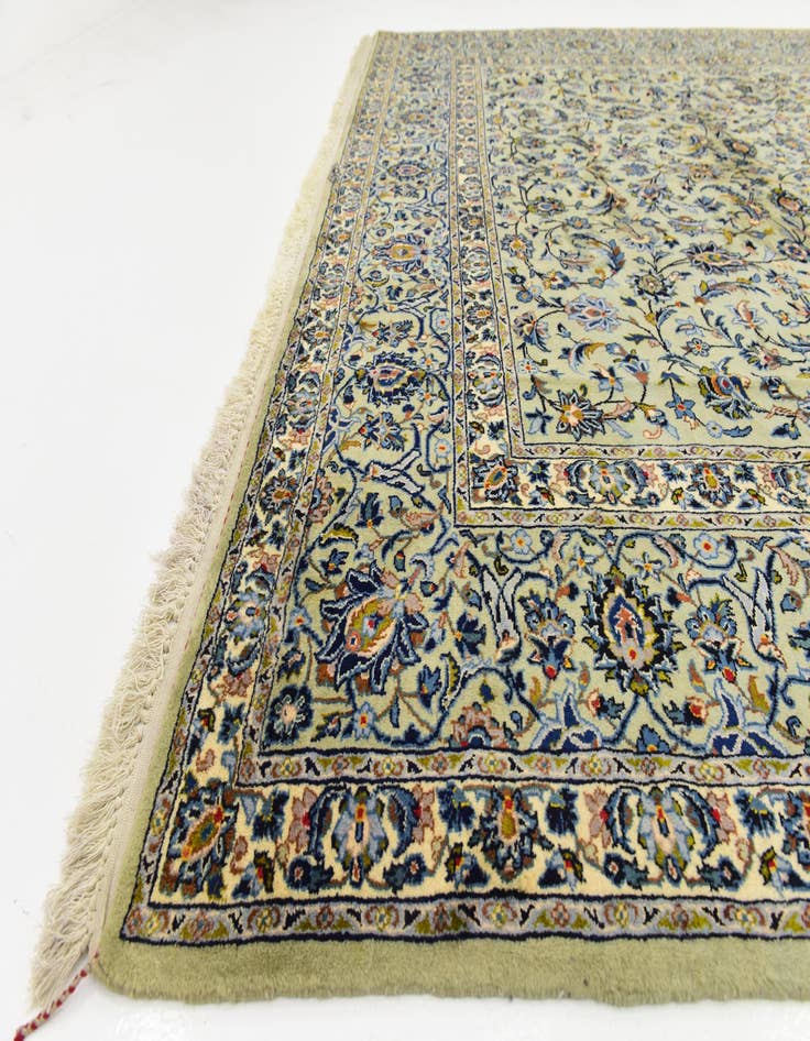 Detail image of 9' x 12' 10 Hand Knotted Kashan Persian Wool Rug