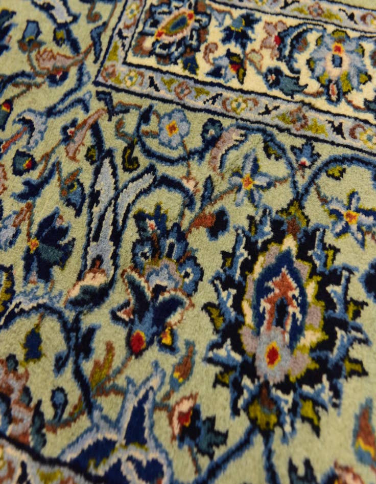 Detail image of 9' x 12' 10 Hand Knotted Kashan Persian Wool Rug