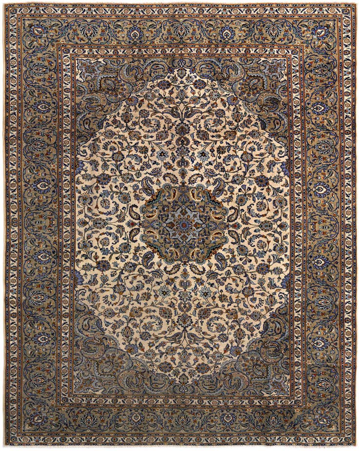 Detail image of 9' 10 x 13' 1 Kashan Wool Rug