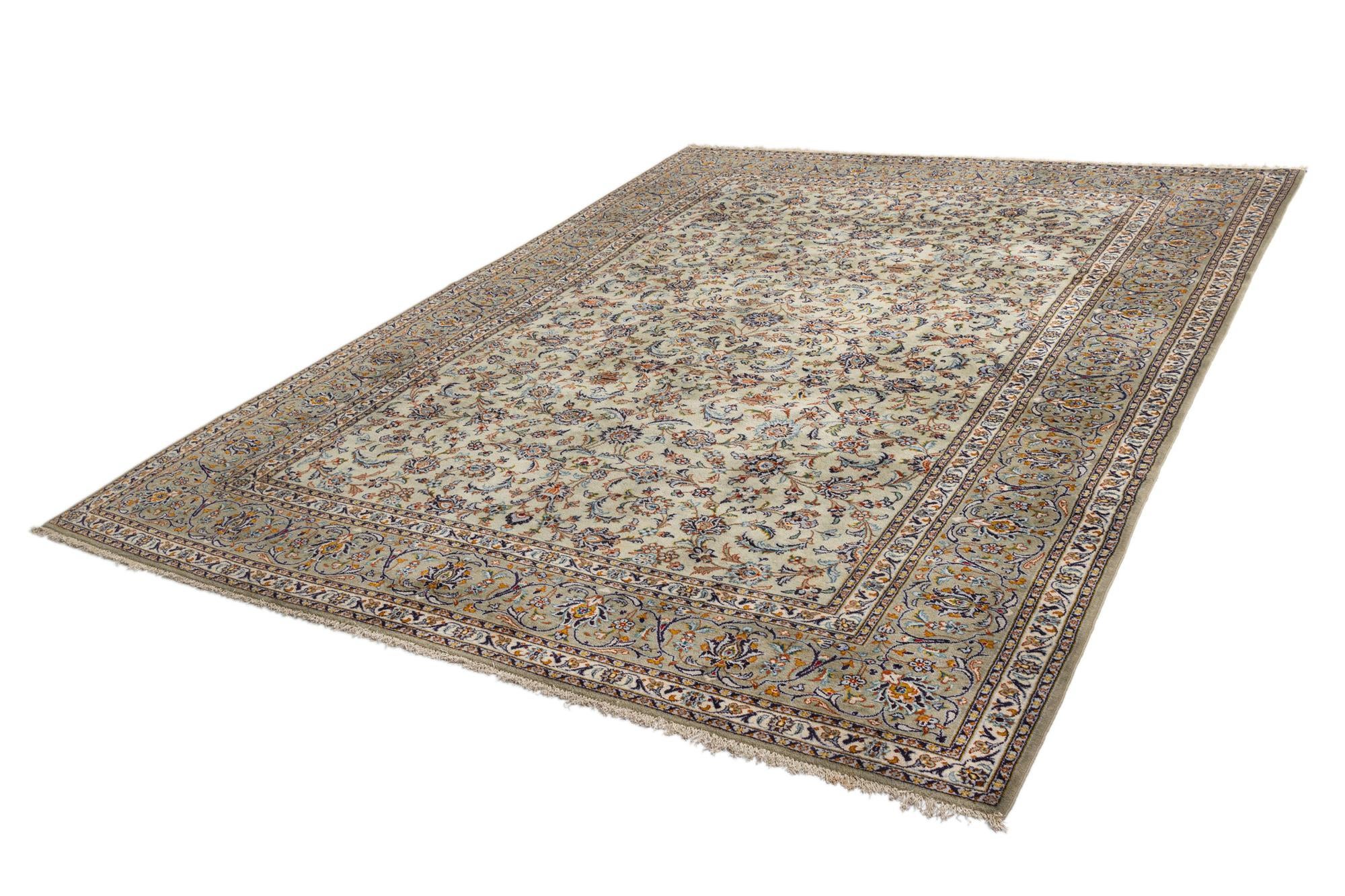 9' 11 x 13' 1 Kashan Wool Rug