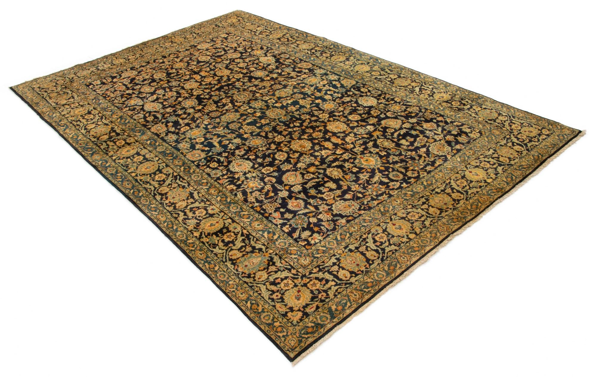 7' 9 x 11' 10 Hand Knotted Kashan Persian Wool Rug