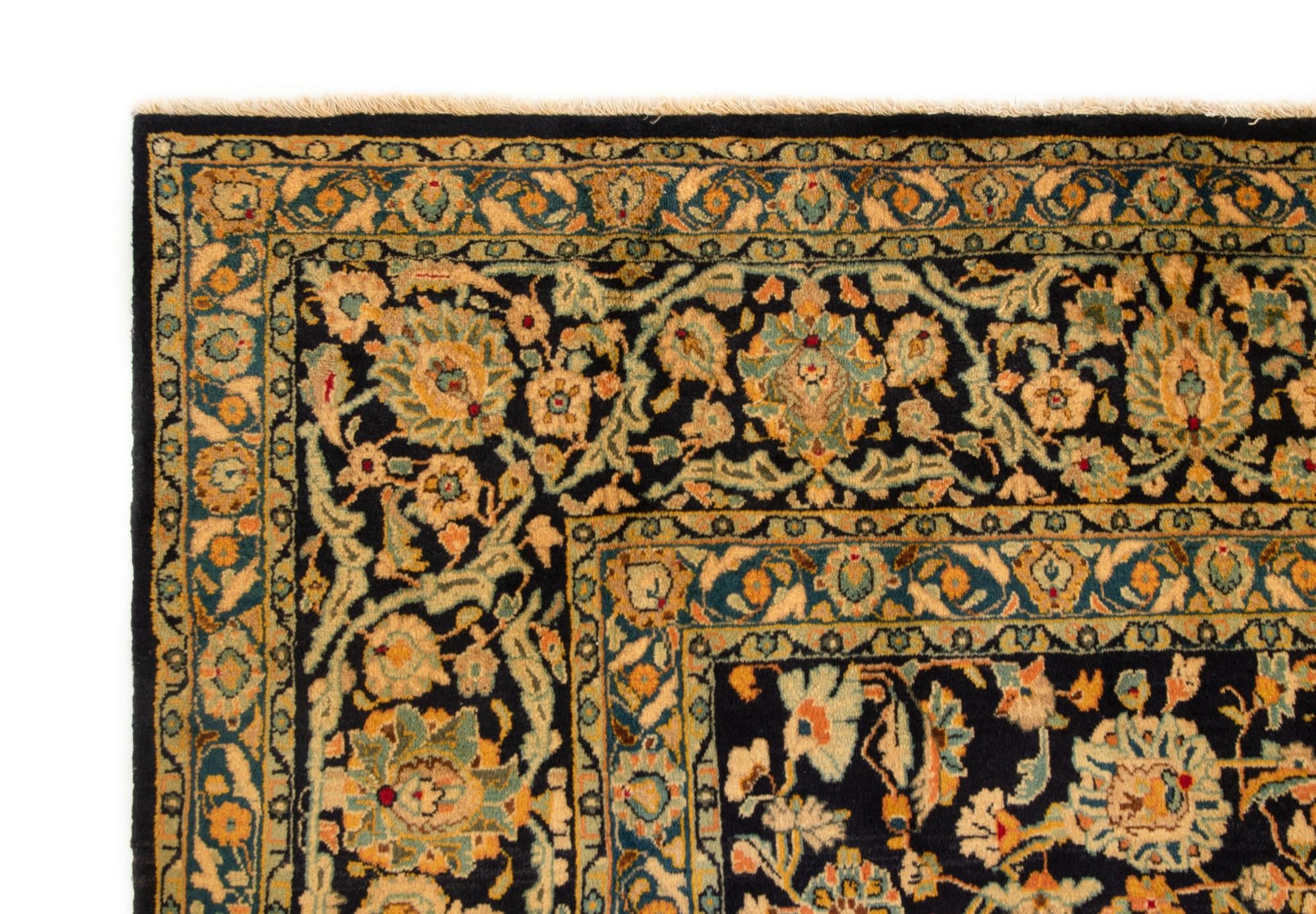 7' 9 x 11' 10 Hand Knotted Kashan Persian Wool Rug