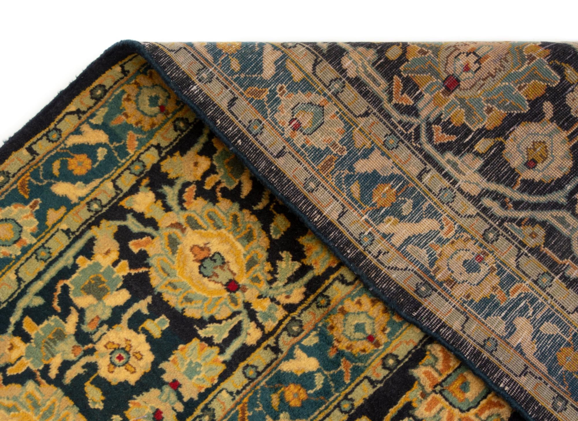 7' 9 x 11' 10 Hand Knotted Kashan Persian Wool Rug