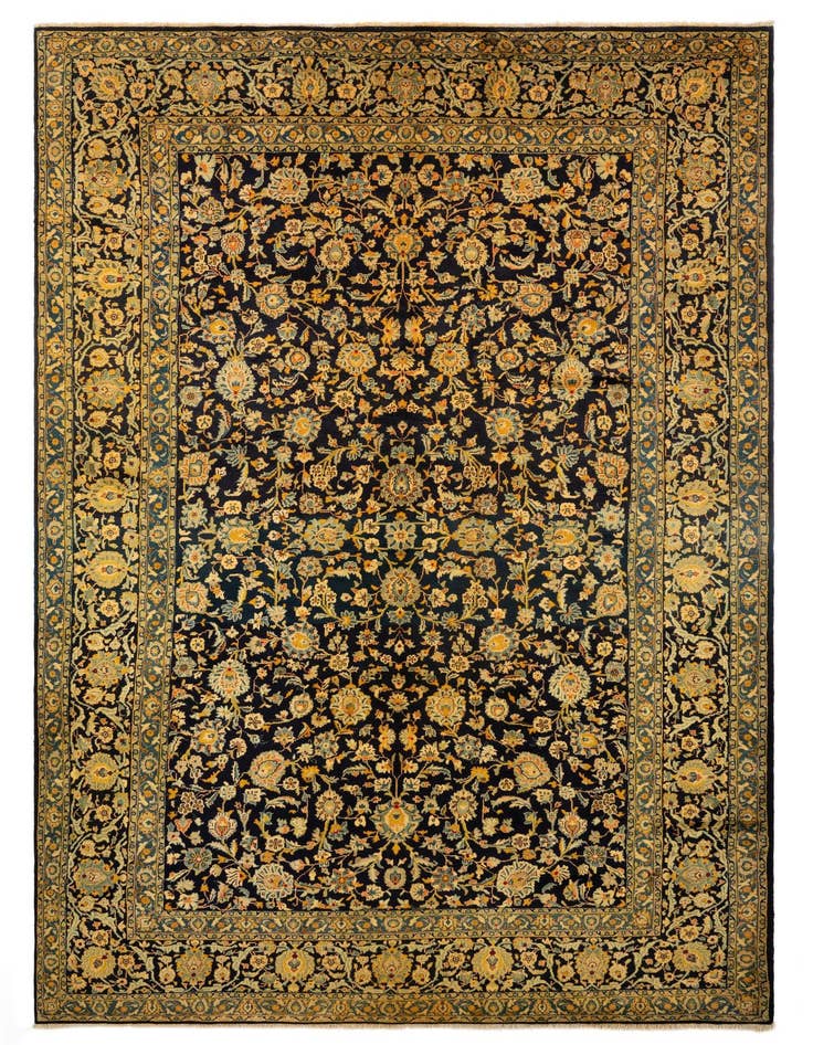 Detail image of 7' 9 x 11' 10 Hand Knotted Kashan Persian Wool Rug