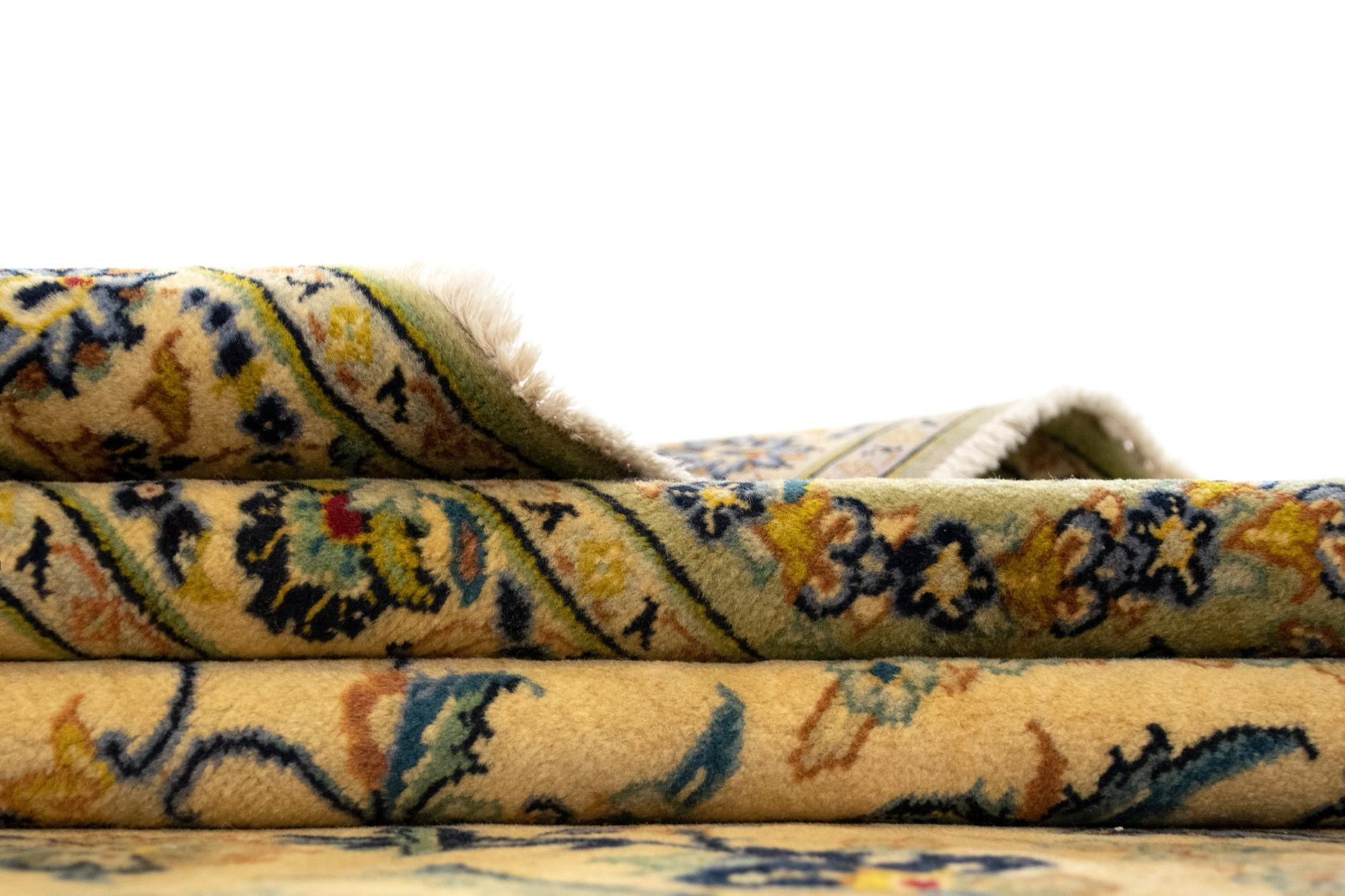 9' 1 x 13' 3 Hand Knotted Kashan Persian Wool Rug