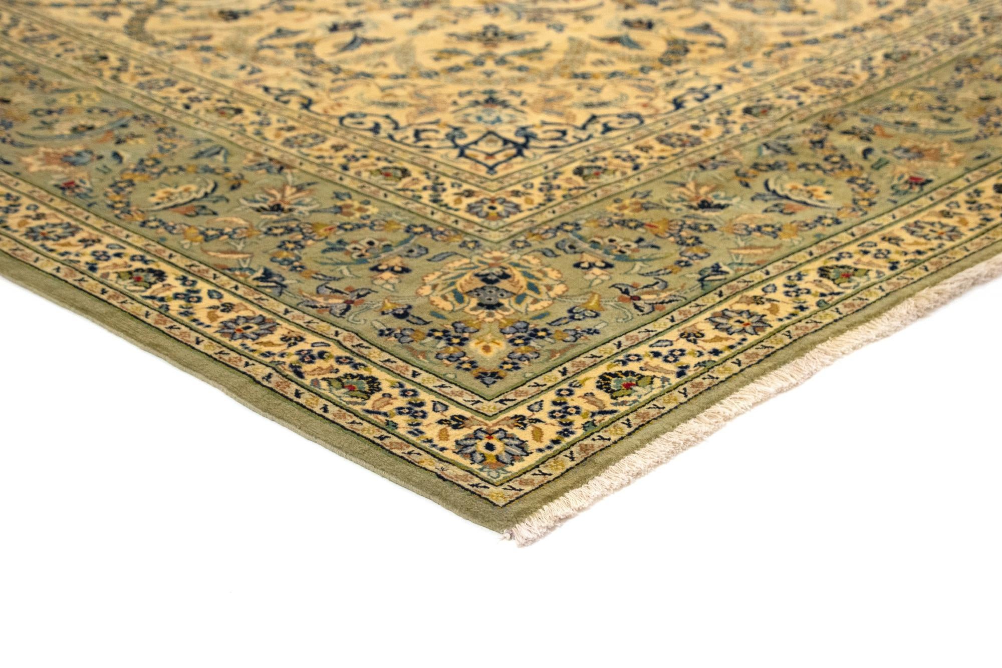9' 1 x 13' 3 Hand Knotted Kashan Persian Wool Rug