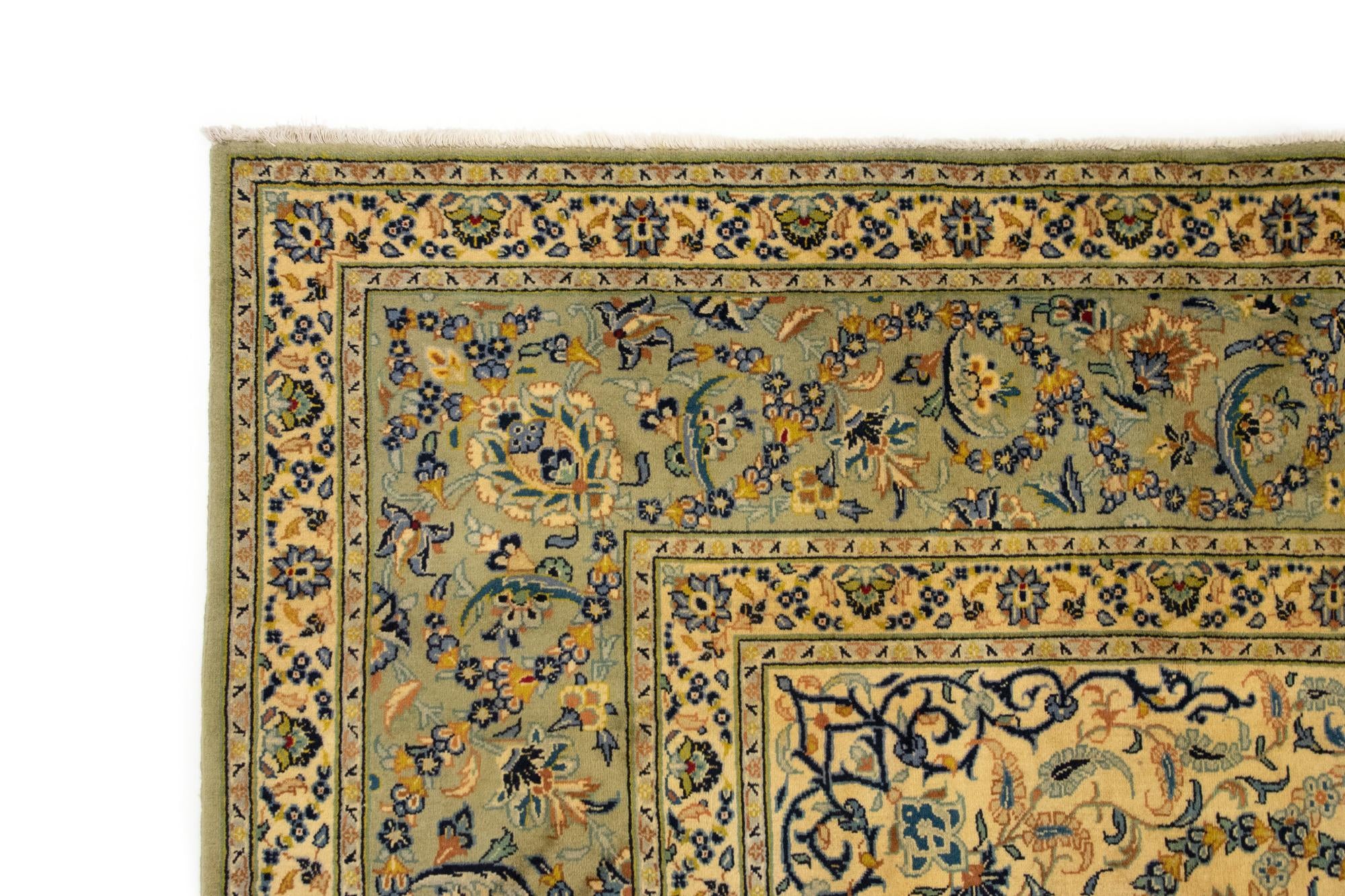 9' 1 x 13' 3 Hand Knotted Kashan Persian Wool Rug
