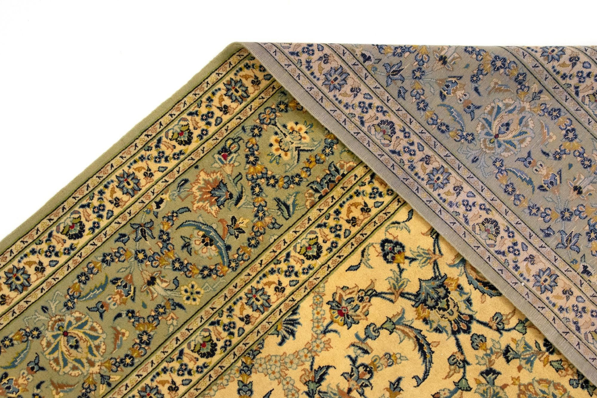 9' 1 x 13' 3 Hand Knotted Kashan Persian Wool Rug
