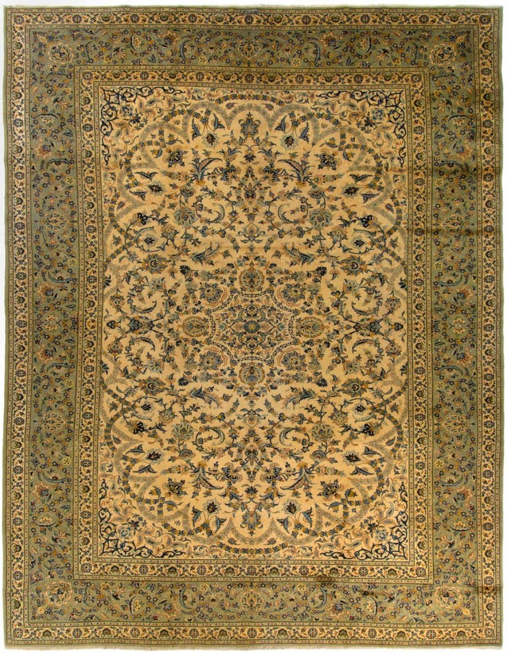 Detail image of 9' 1 x 13' 3 Hand Knotted Kashan Persian Wool Rug