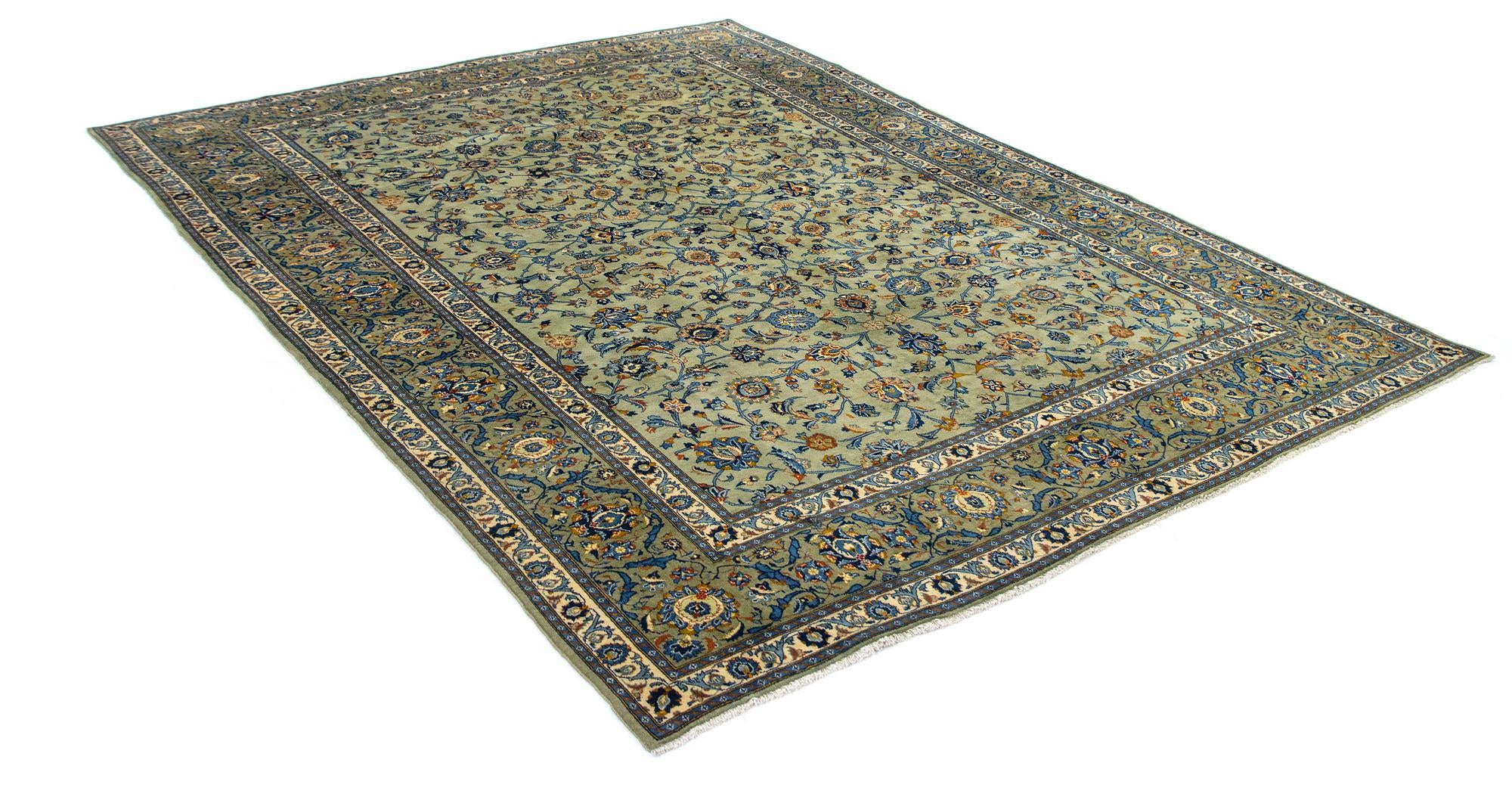 9' 5 x 13' 3 Hand Knotted Kashan Persian Rug