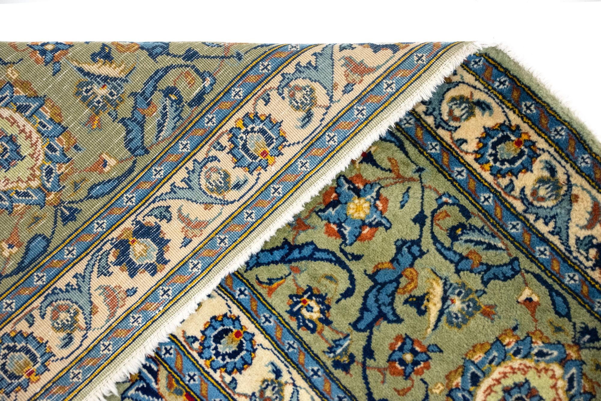 9' 5 x 13' 3 Hand Knotted Kashan Persian Rug