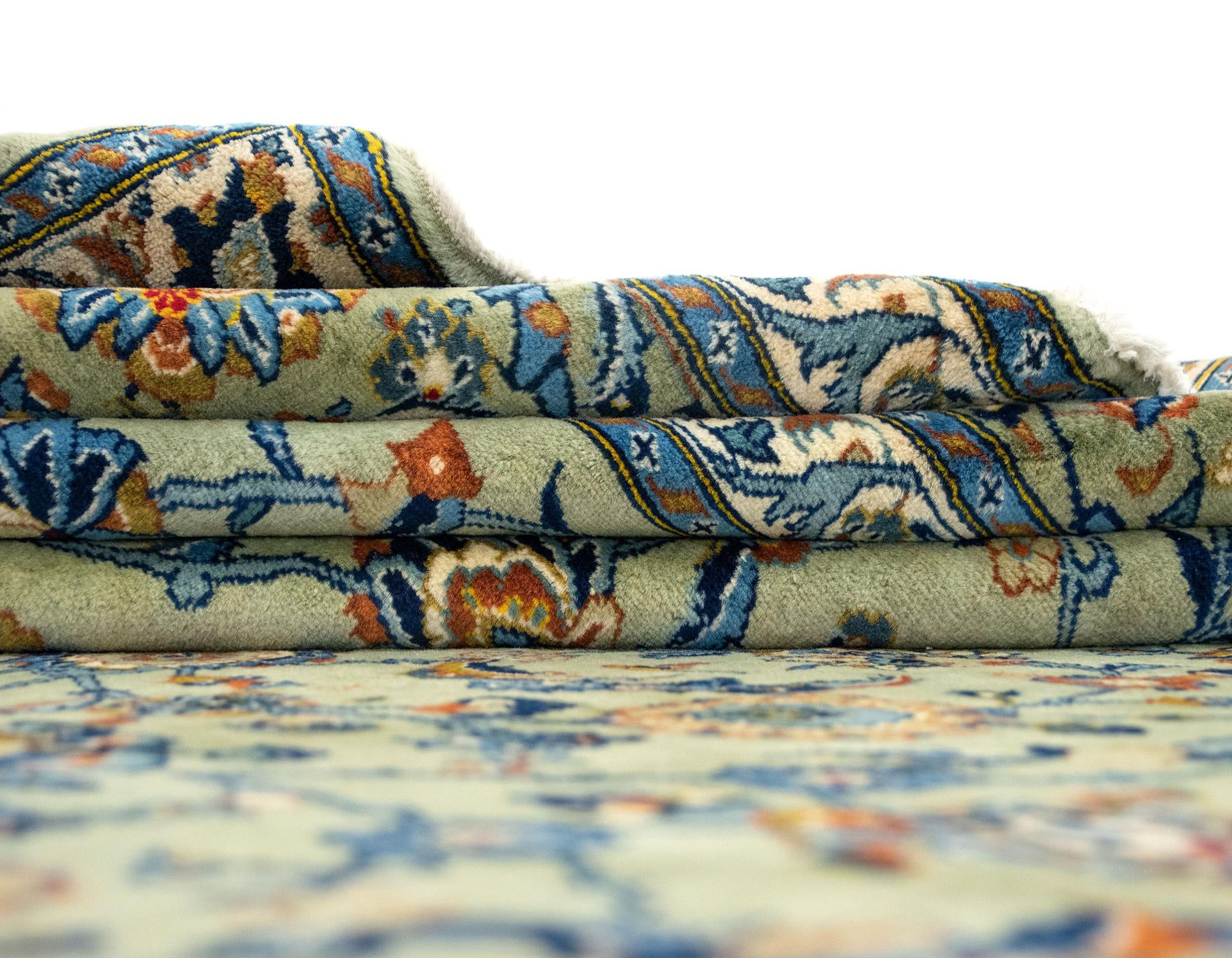 9' 5 x 13' 3 Hand Knotted Kashan Persian Rug