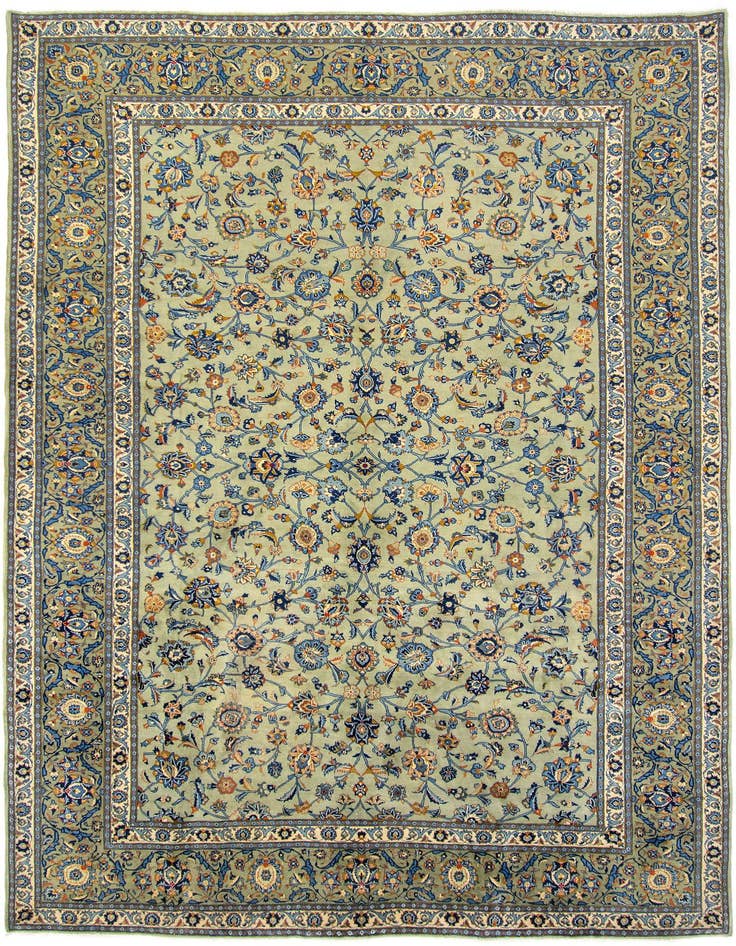 Detail image of 9' 5 x 13' 3 Hand Knotted Kashan Persian Rug