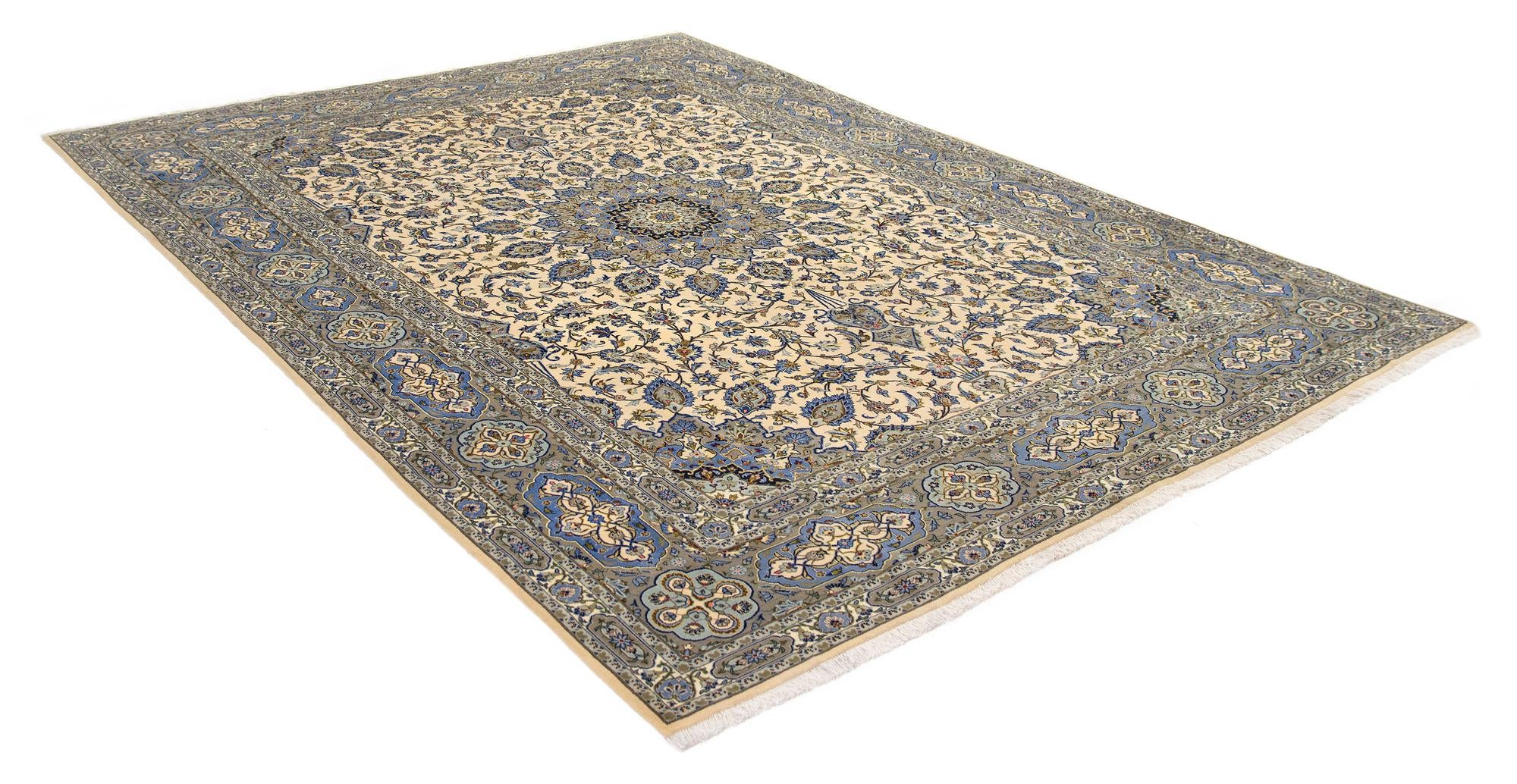 9' 8 x 12' 11 Hand Knotted Kashan Persian Wool Rug