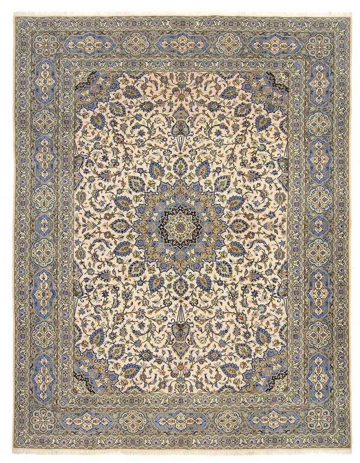 Detail image of 9' 8 x 12' 11 Hand Knotted Kashan Persian Wool Rug