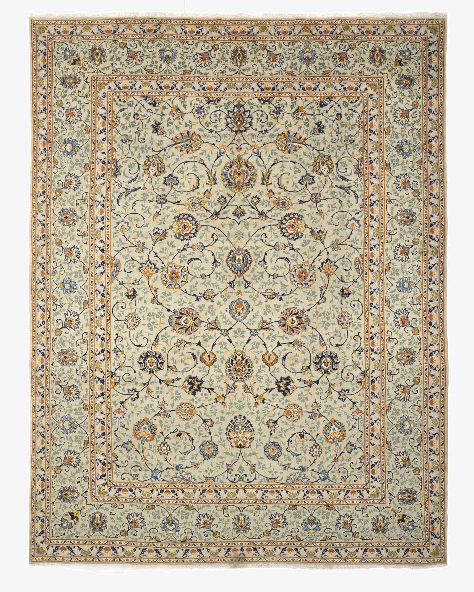 10' x 12' 11 Hand Knotted Kashan Persian Wool Rug