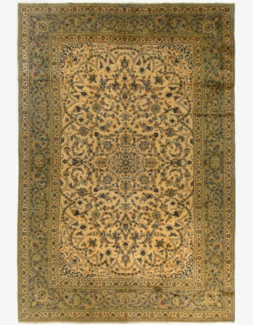 9' 1 x 13' 3 Hand Knotted Kashan Persian Wool Rug