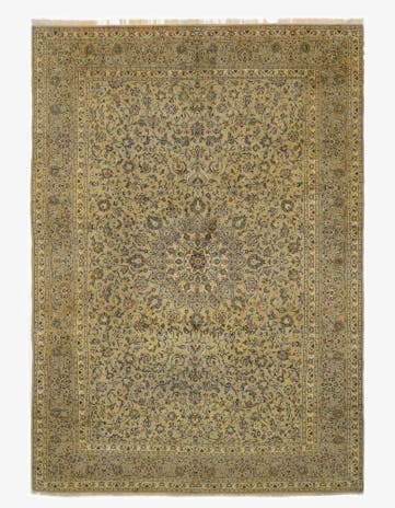 9' 8 x 13' 5 Hand Knotted Kashan Persian Wool Rug