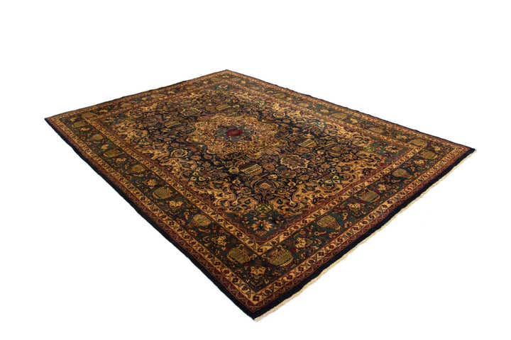 9' 4 x 12' 7 Hand Knotted Kashmar Persian Wool Rug
