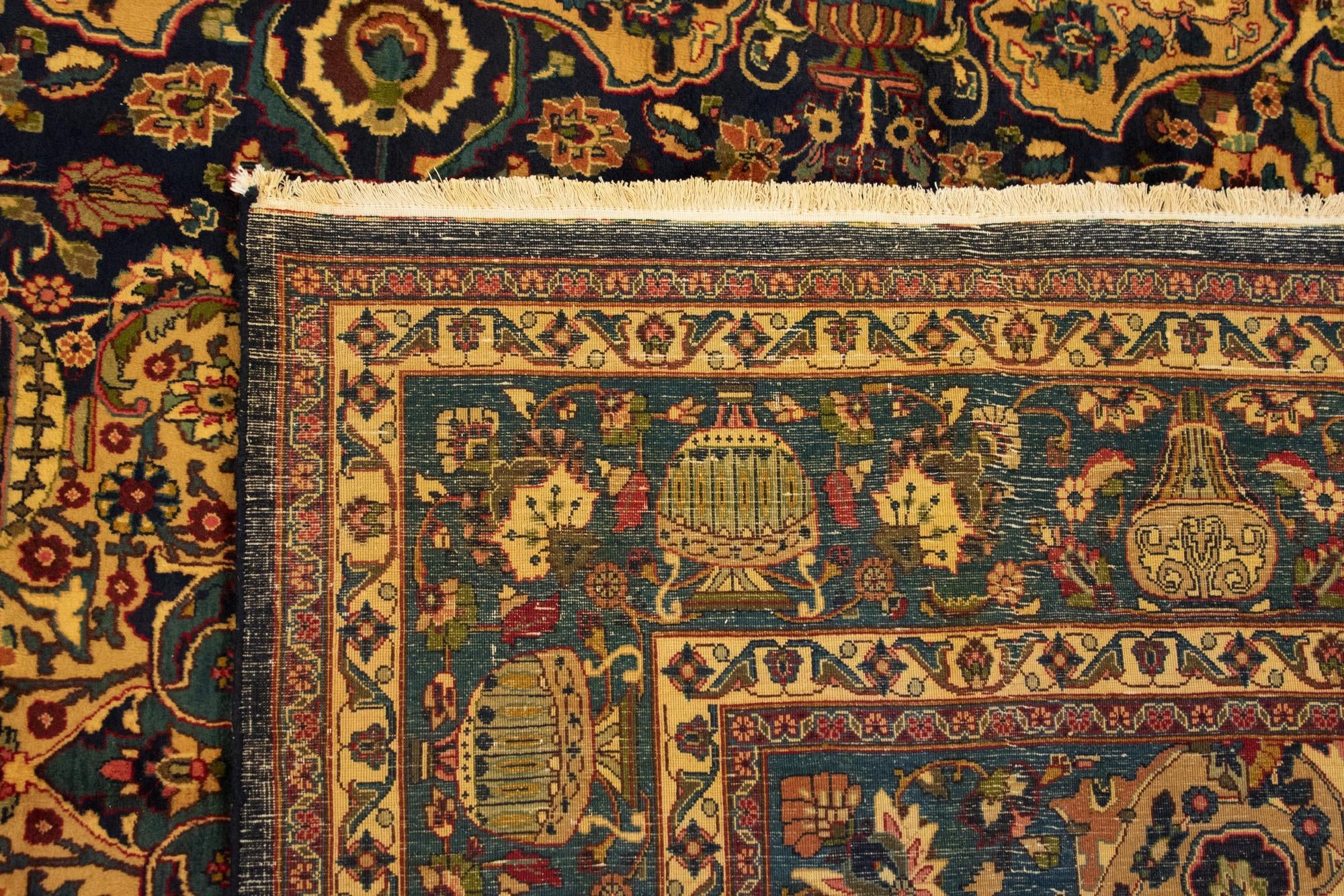 9' 4 x 12' 7 Hand Knotted Kashmar Persian Wool Rug