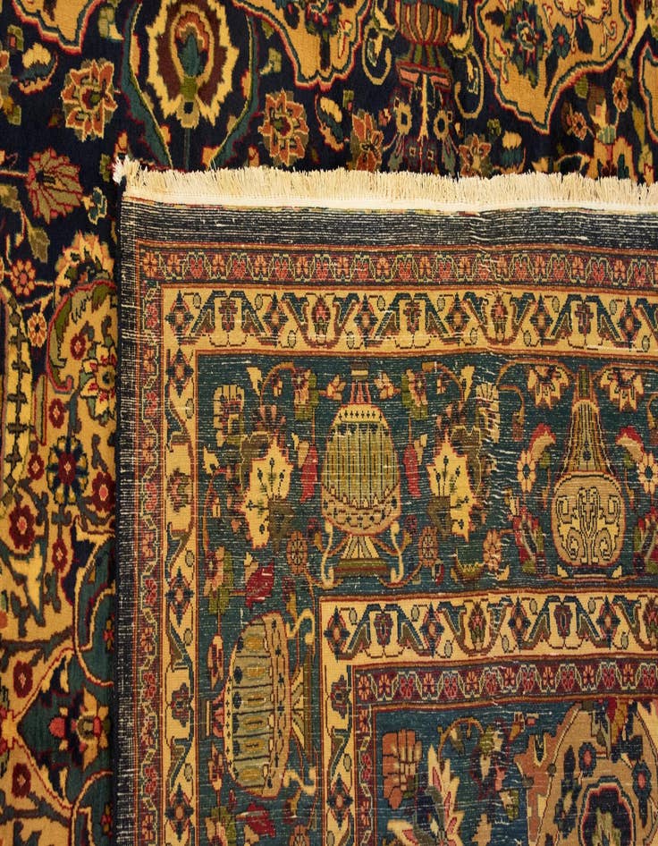 Detail image of 9' 4 x 12' 7 Hand Knotted Kashmar Persian Wool Rug
