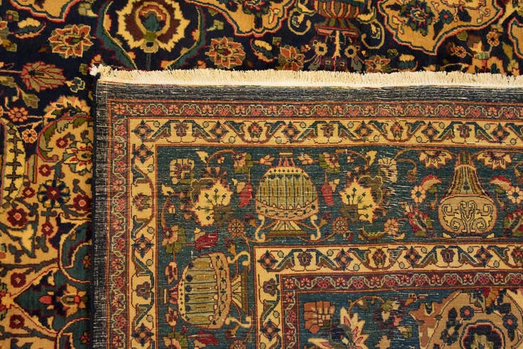 Detail image of 9' 4 x 12' 7 Hand Knotted Kashmar Persian Wool Rug