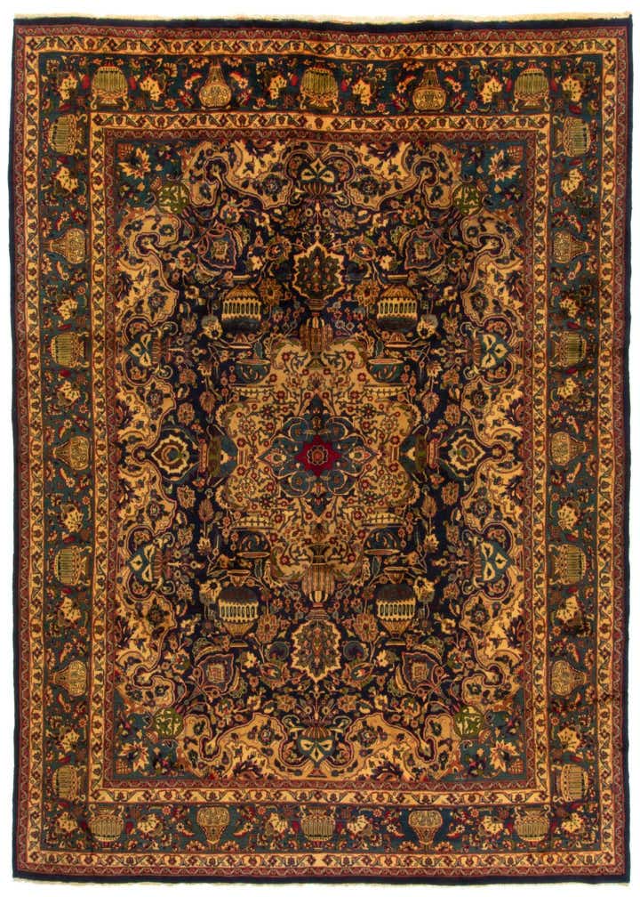 9' 4 x 12' 7 Hand Knotted Kashmar Persian Wool Rug