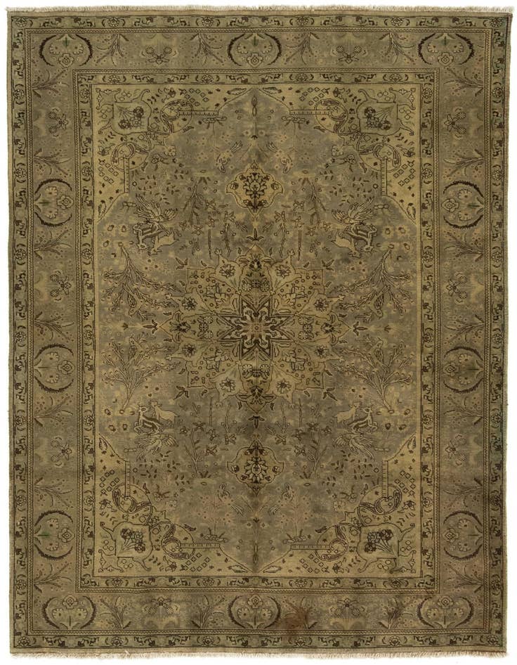 Detail image of 6' 11 x 10' 3 Hand Knotted Kashmar Persian Wool Rug