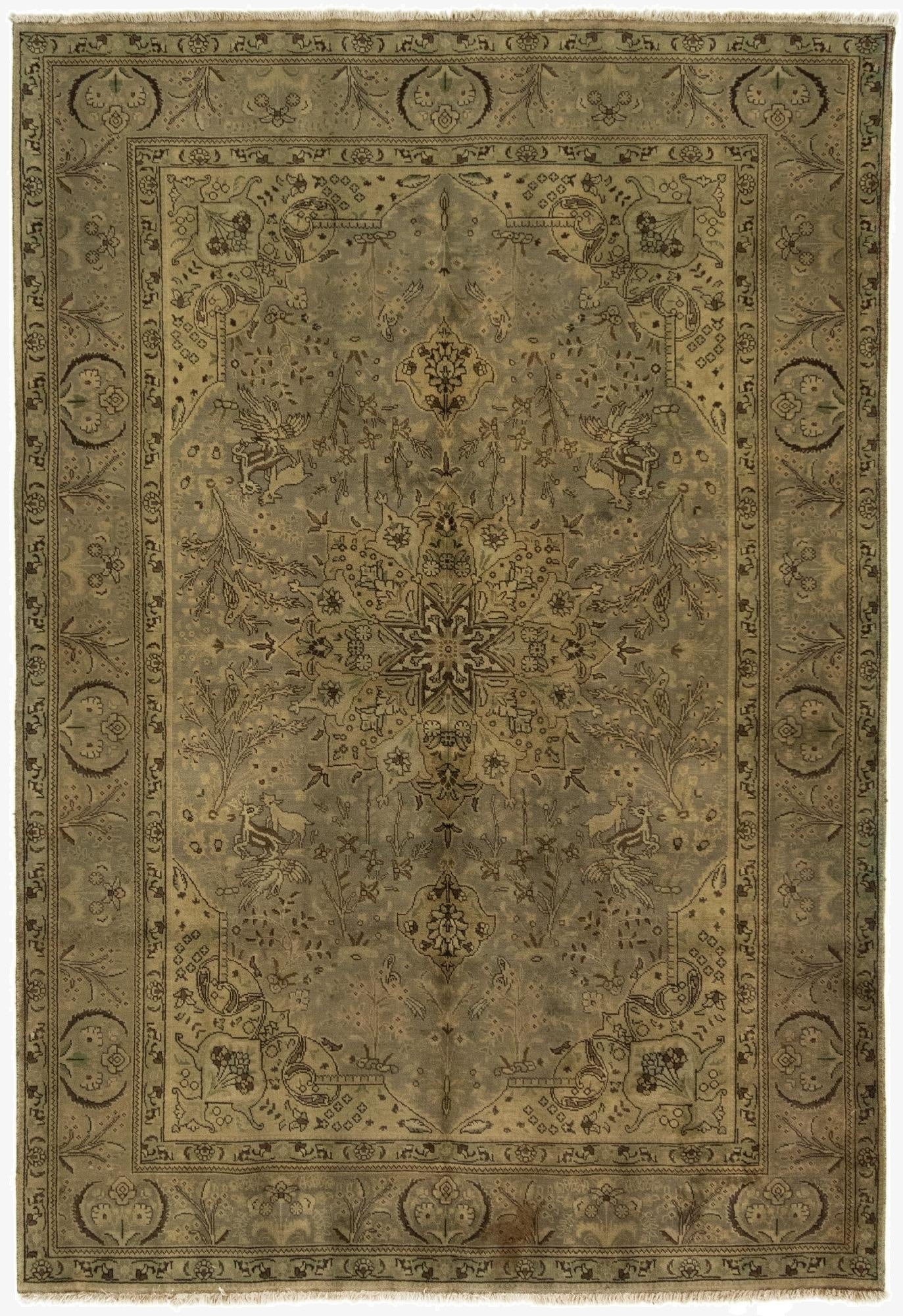 6' 11 x 10' 3  Hand Knotted Kashmar Persian Wool Rug