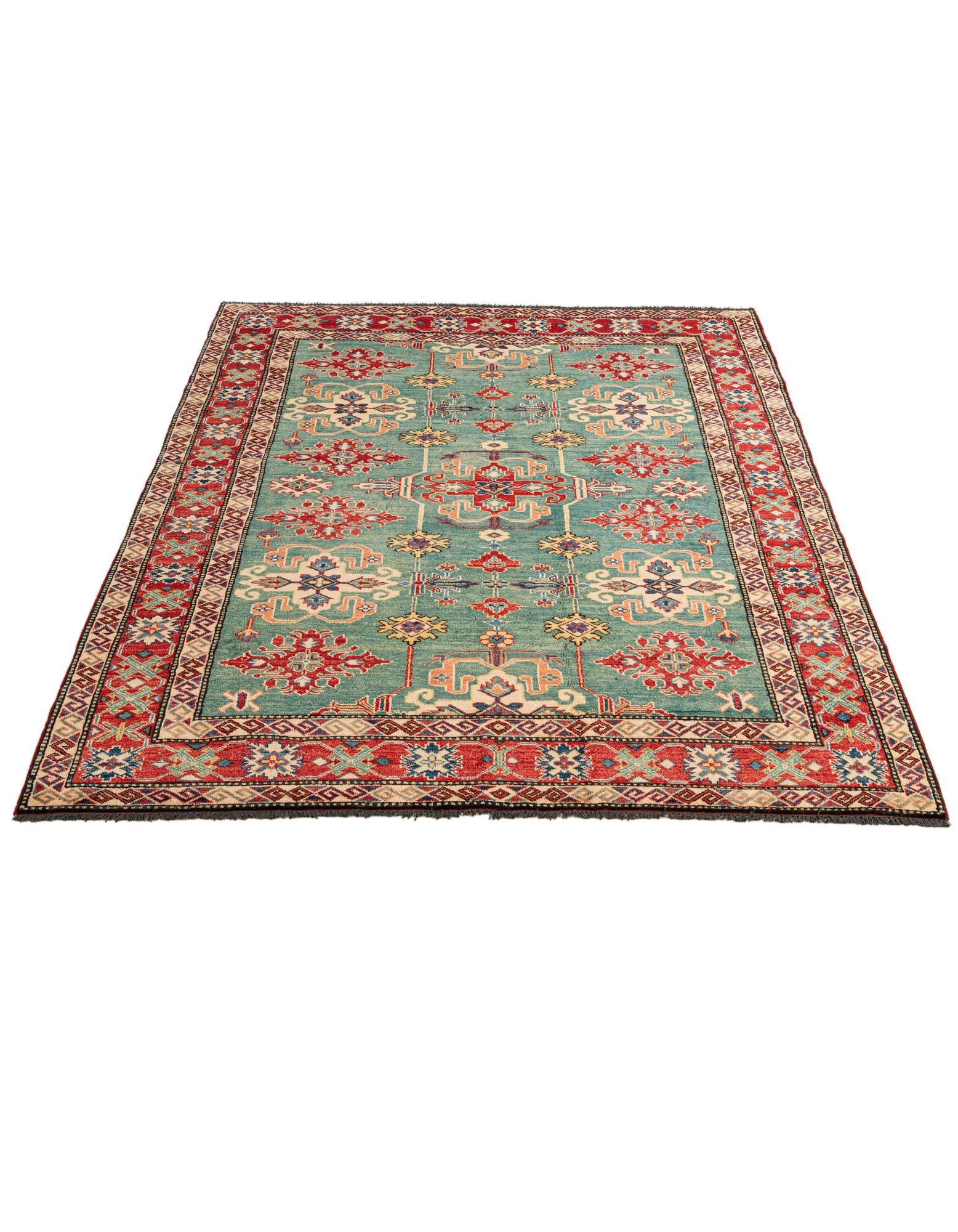 5' 10 x 7' 7 Hand Knotted Kazak Wool Rug