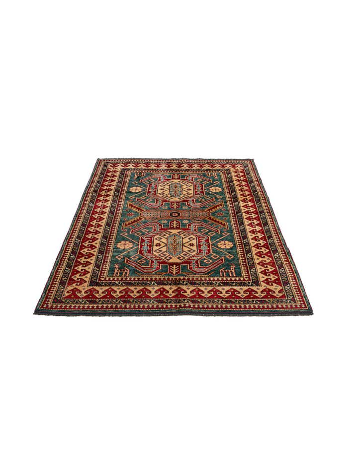 5' 2 x 6' 4 Hand Knotted Kazak Wool Rug