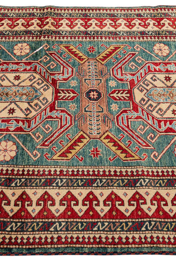 5' 2 x 6' 4 Hand Knotted Kazak Wool Rug