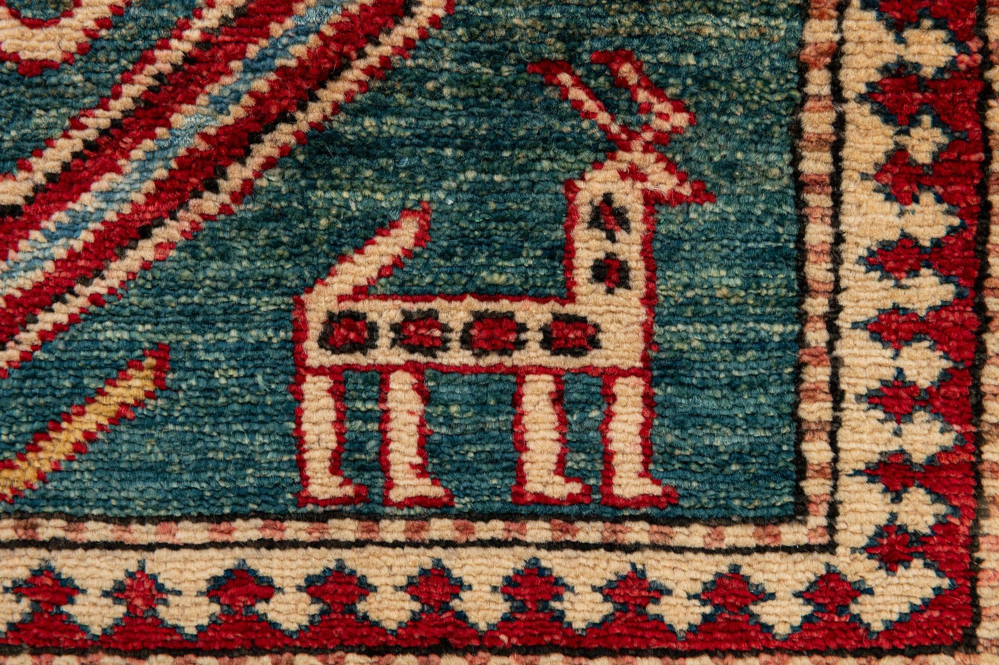 5' 2 x 6' 4 Hand Knotted Kazak Wool Rug
