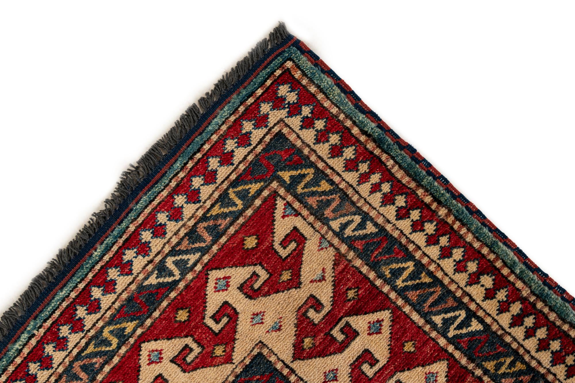 5' 2 x 6' 4 Hand Knotted Kazak Wool Rug