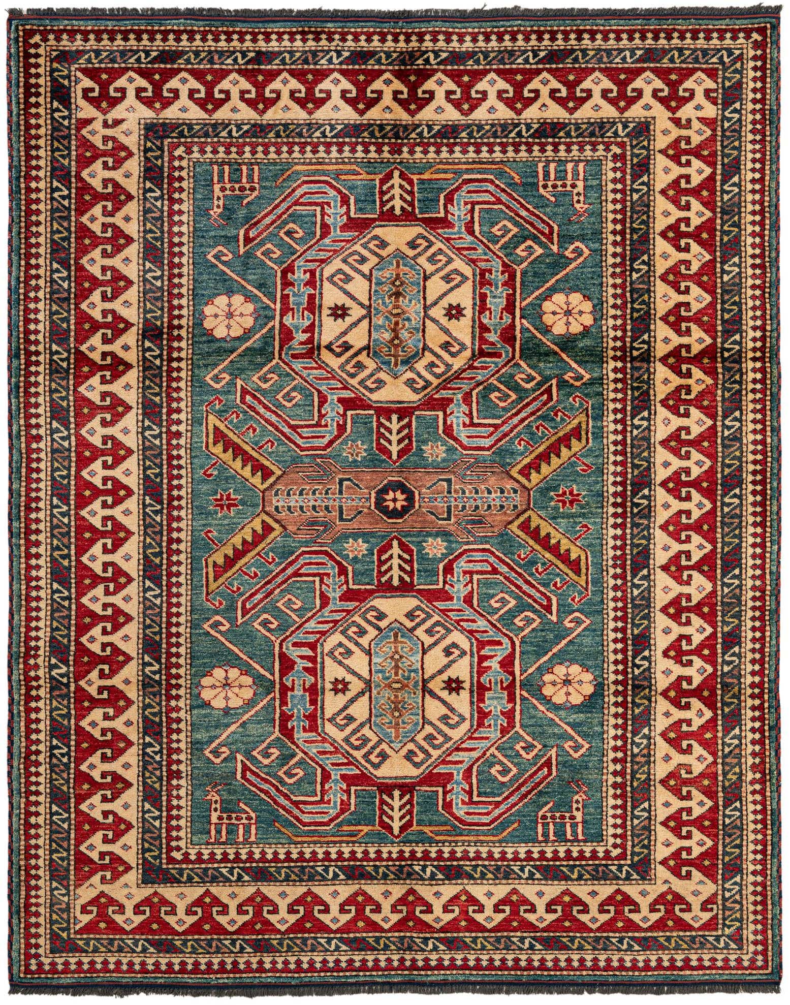 5' 2 x 6' 4 Hand Knotted Kazak Wool Rug