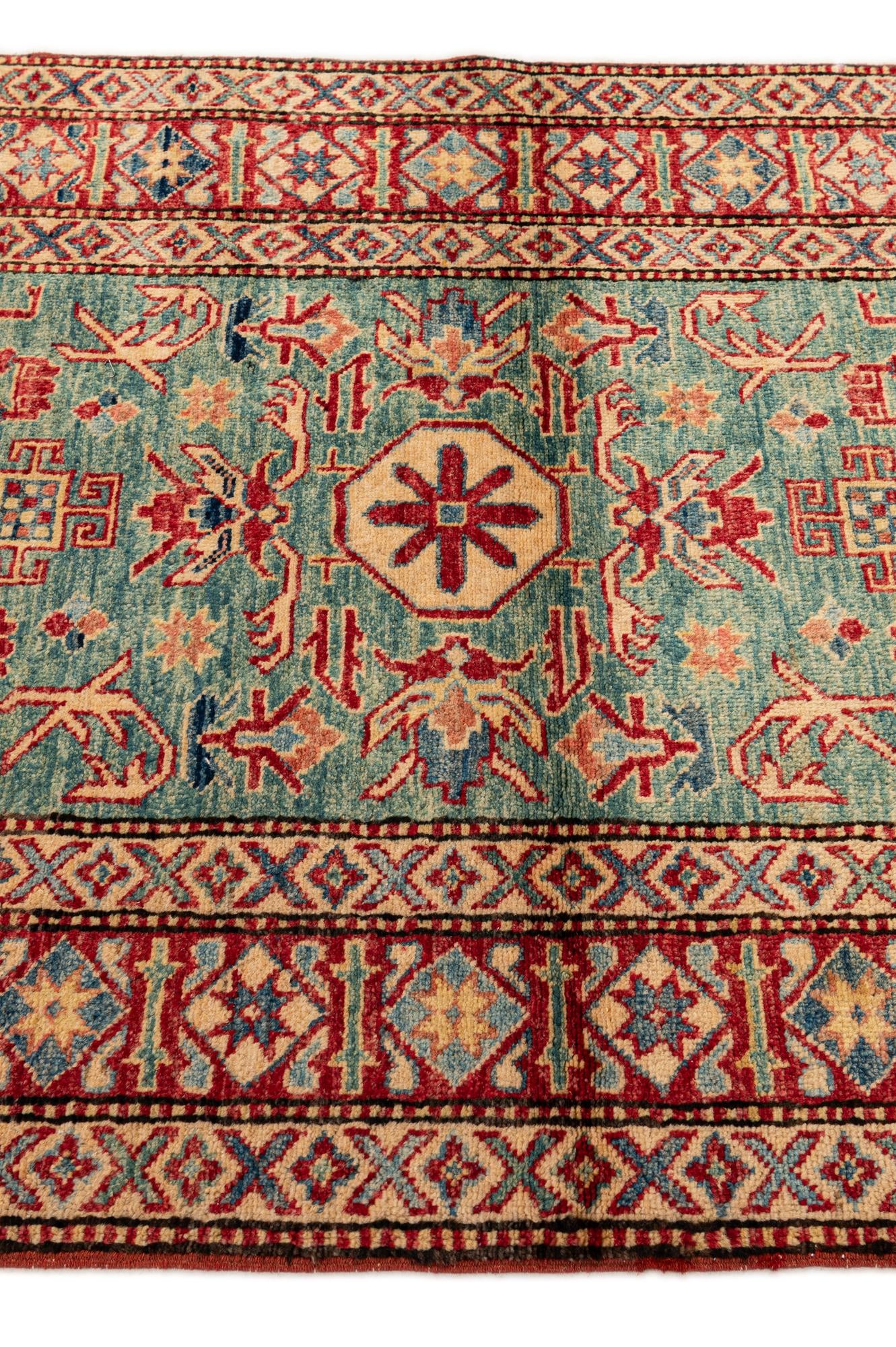 3' 3 x 4' 11 Hand Knotted Kazak Wool Rug