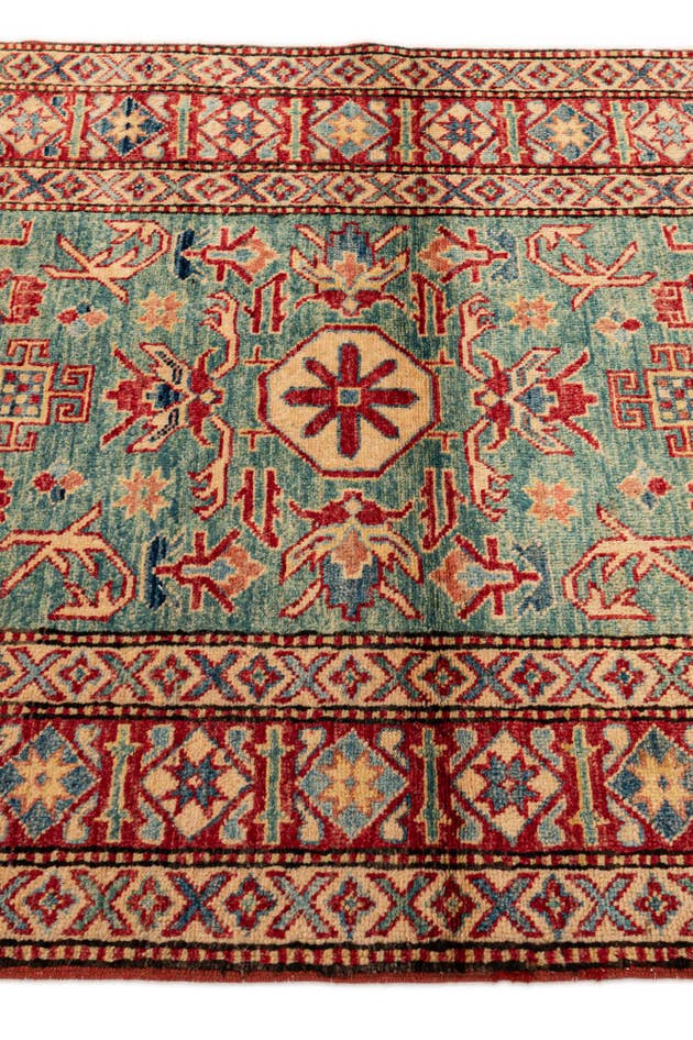 Detail image of 3' 3 x 4' 11 Hand Knotted Kazak Wool Rug