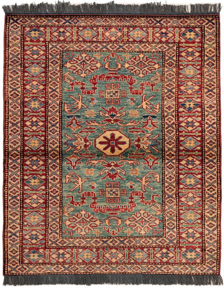 Detail image of 3' 3 x 4' 11 Hand Knotted Kazak Wool Rug