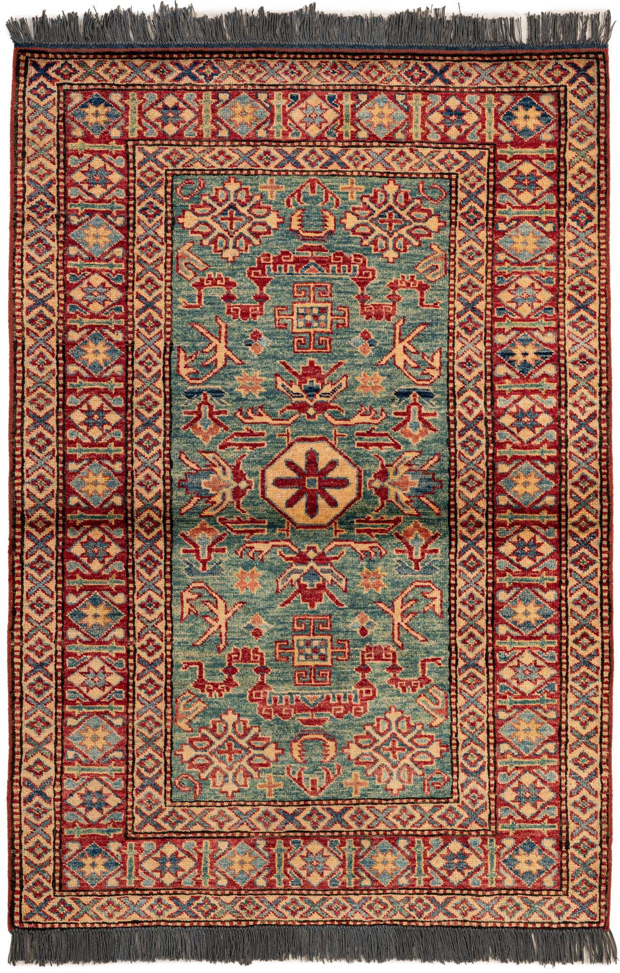 3' 3 x 4' 11 Hand Knotted Kazak Wool Rug