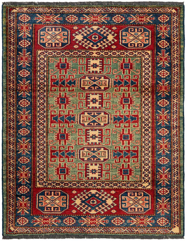 Detail image of 3' 11 x 5' 9 Hand Knotted Kazak Wool Rug