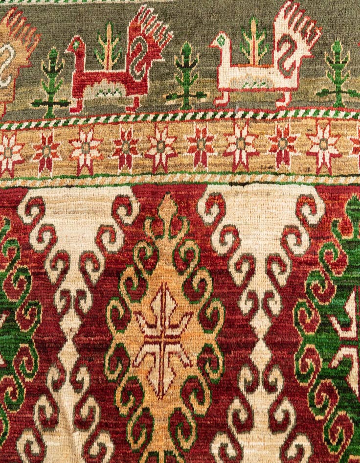 Detail image of 6' 7 x 9' 6  Hand Knotted Kazak Rug