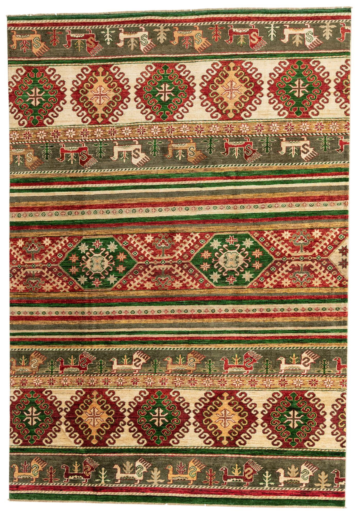6' 7 x 9' 6 Hand Knotted Kazak Rug