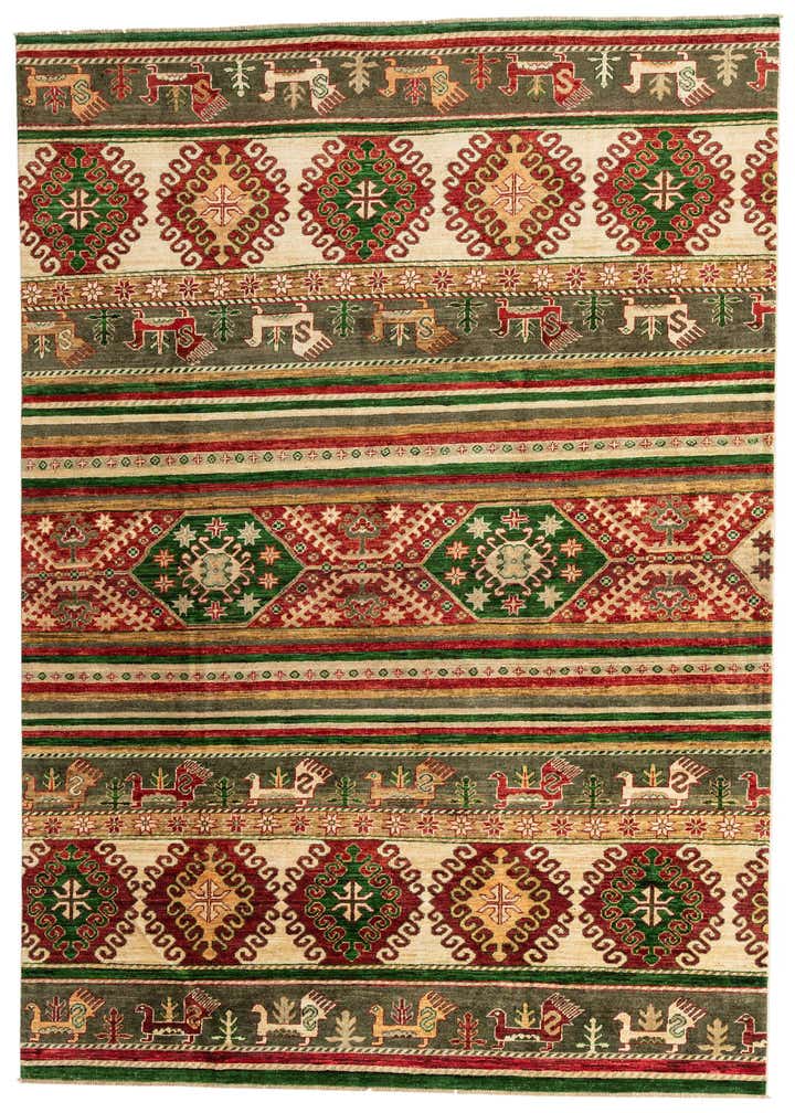 6' 7 x 9' 6 Hand Knotted Kazak Rug