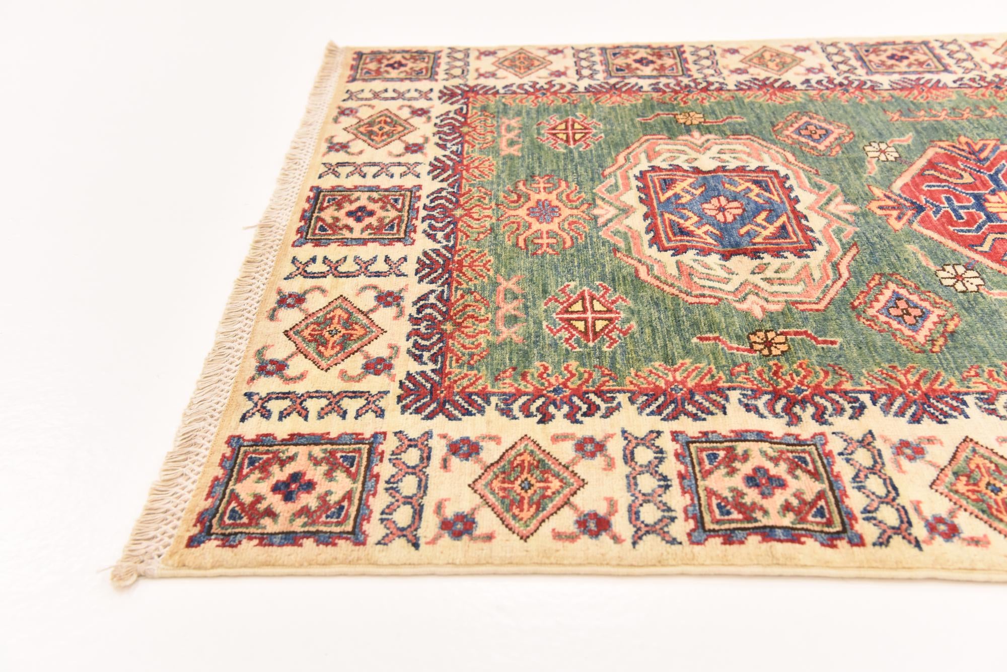 3' 3 x 4' 10 Hand Knotted Kazak Oriental Rug