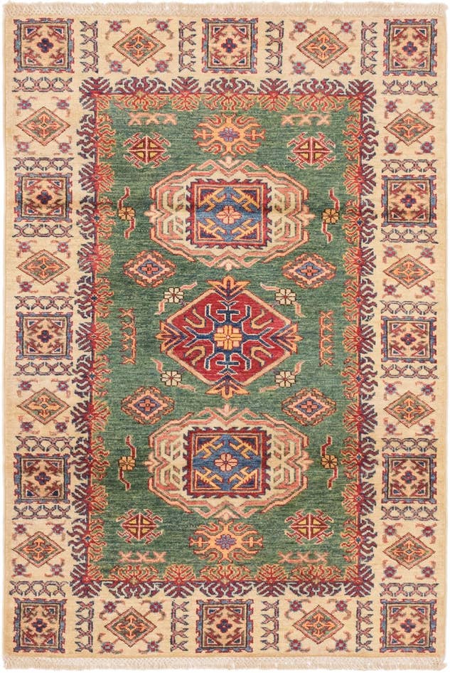 Detail image of 3' 3 x 4' 10 Hand Knotted Kazak Oriental Rug
