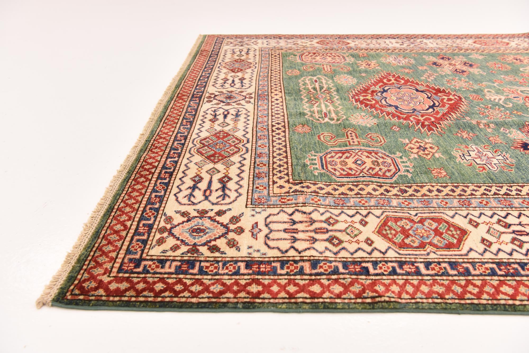 6' 8 x 9' 5 Hand Knotted Kazak Oriental Rug