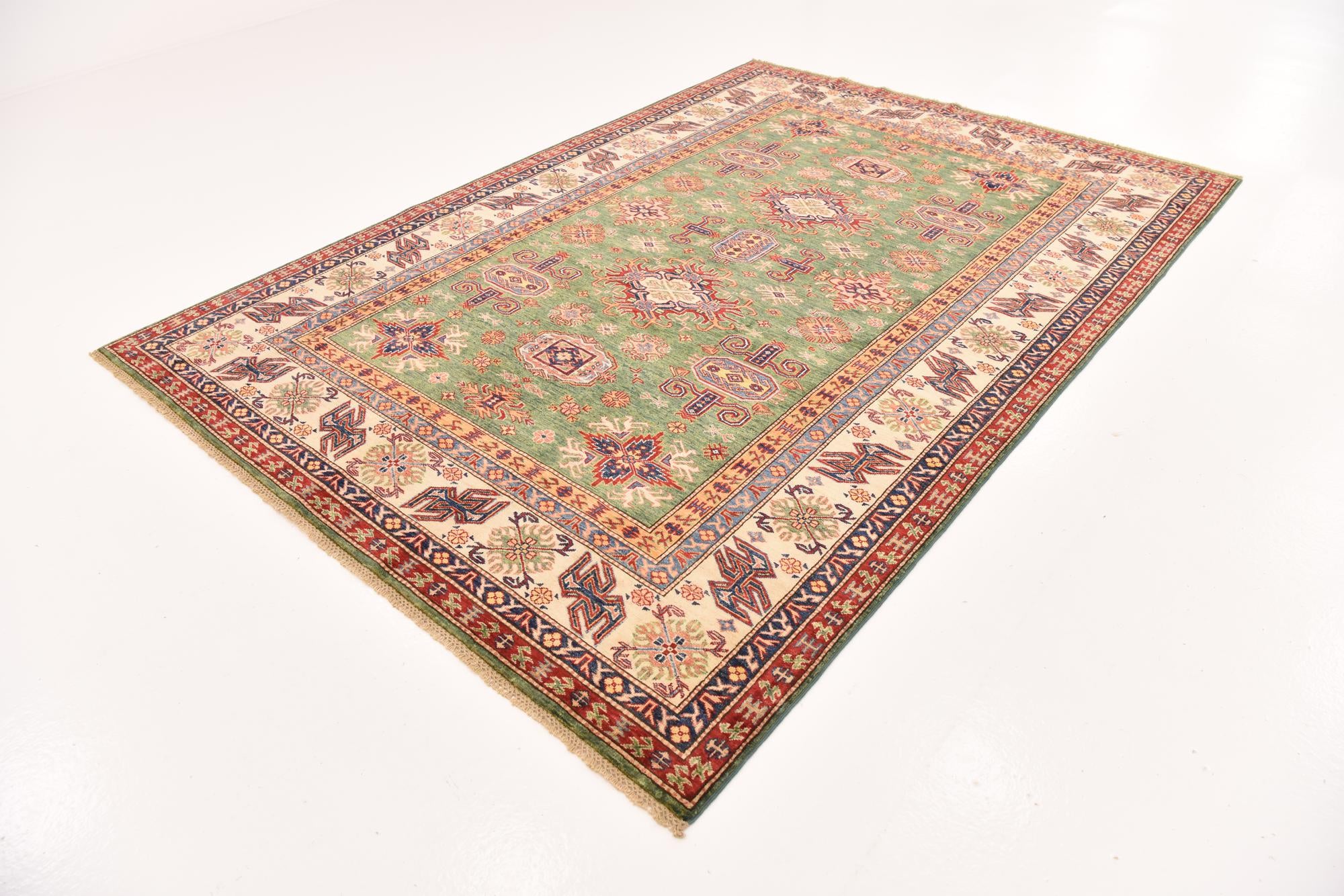 6' 8 x 9' 6 Hand Knotted Kazak Oriental Rug