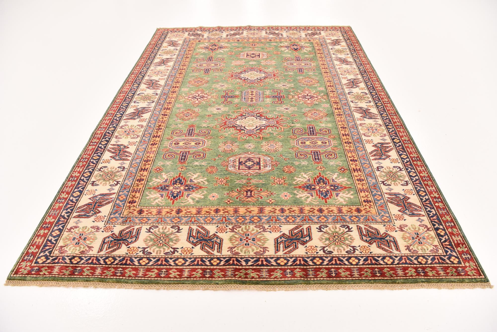 6' 8 x 9' 6 Hand Knotted Kazak Oriental Rug