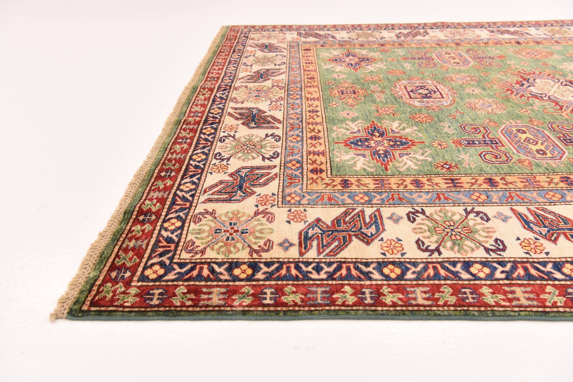 6' 8 x 9' 6 Hand Knotted Kazak Oriental Rug