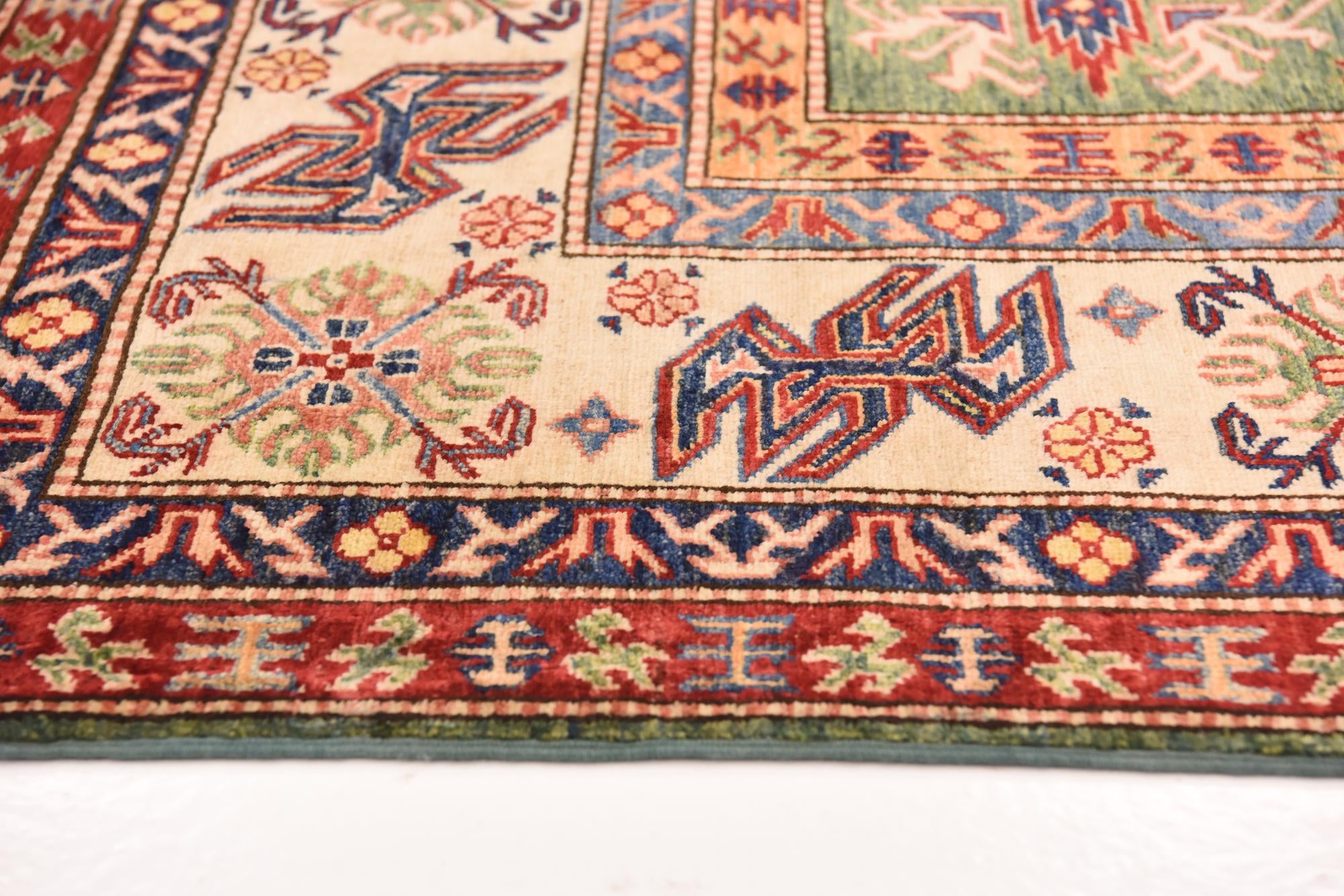 6' 8 x 9' 6 Hand Knotted Kazak Oriental Rug